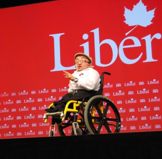 Mitch St.Pierre speaking at a Liberal Party Convention in Ottawa