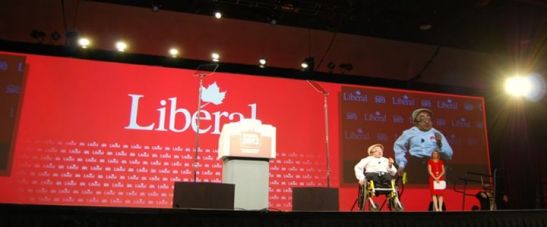 Mitch St.Pierre speaking at a Liberal Party Convention in Ottawa